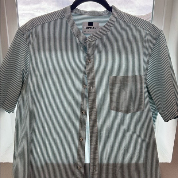 Topman Men's Striped Shirt - Green - Picture 2 of 6